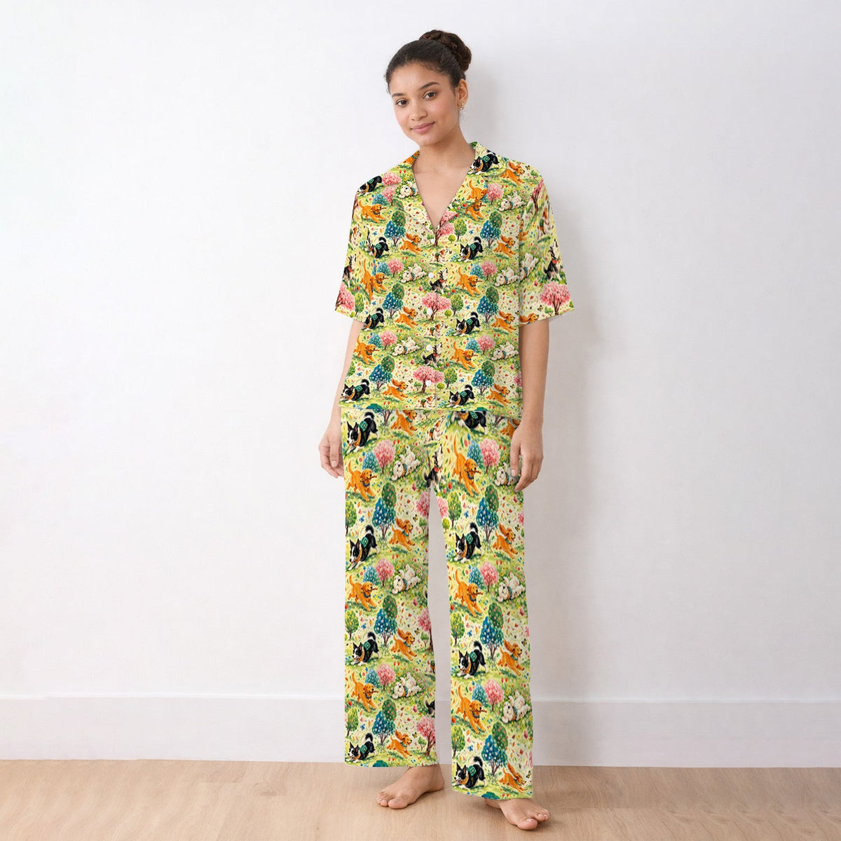 Spring Garden Dogs Pajama Set