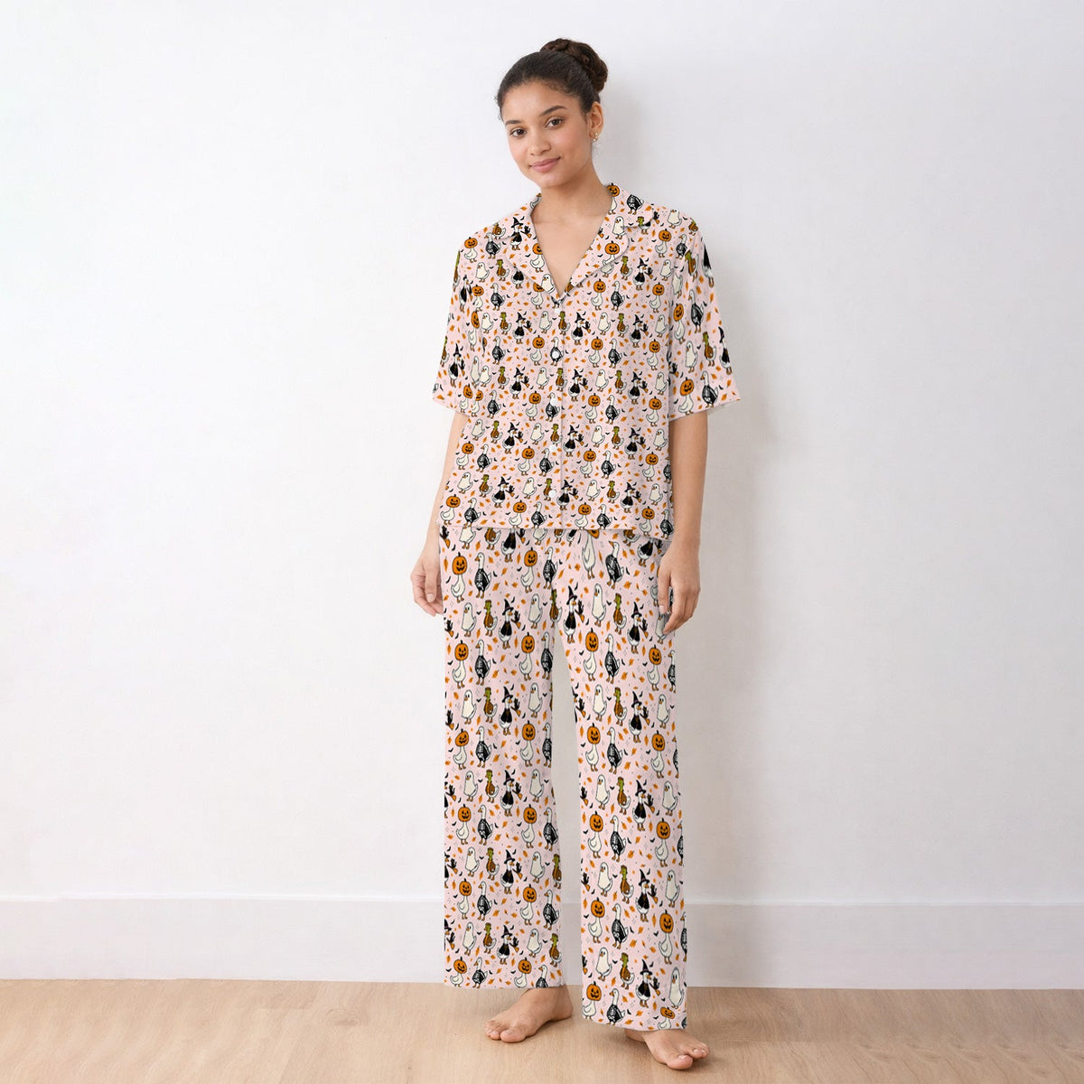 Spooky Halloween Goose Pajama Set