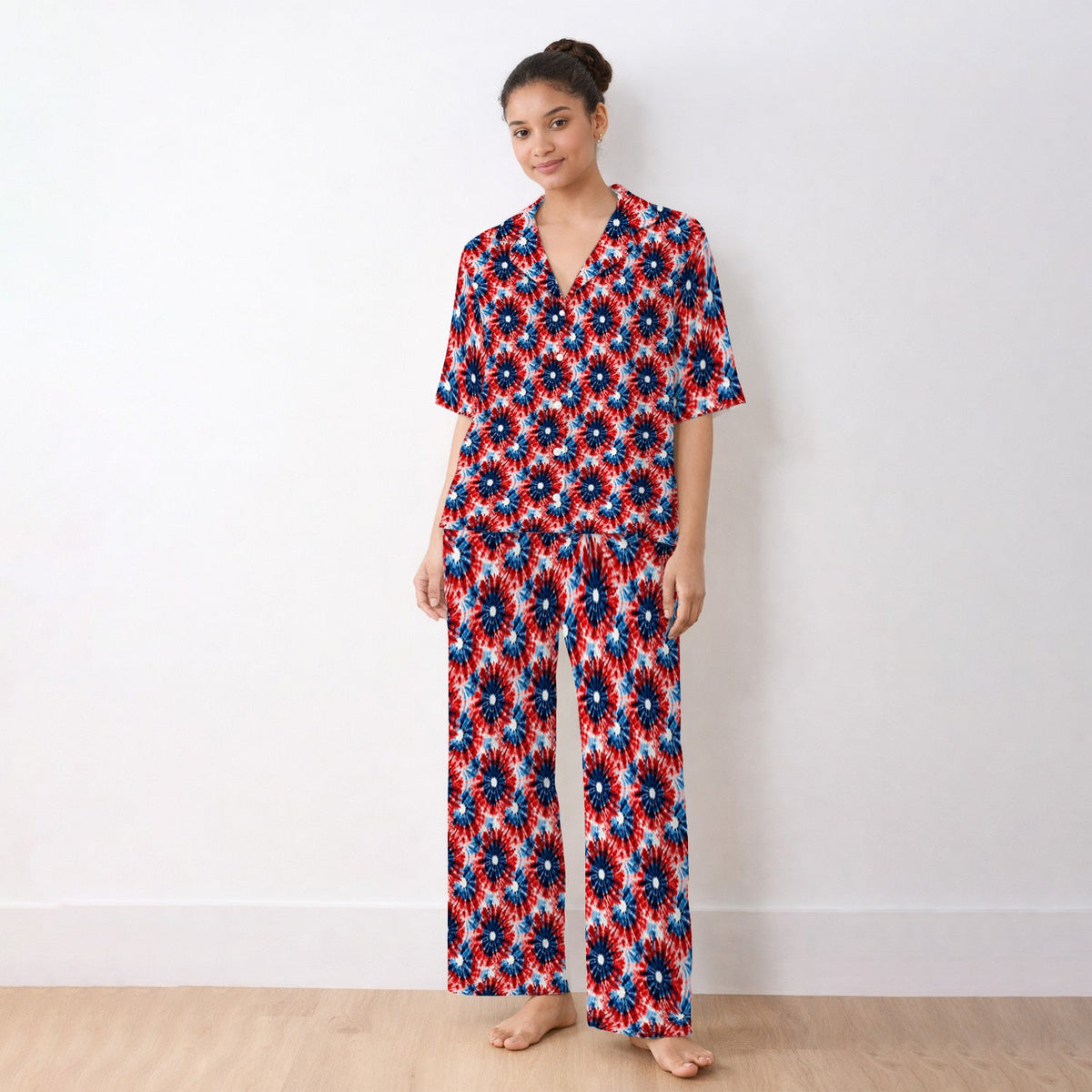 Nurse Tie Dye Firework Burst Pajama Set