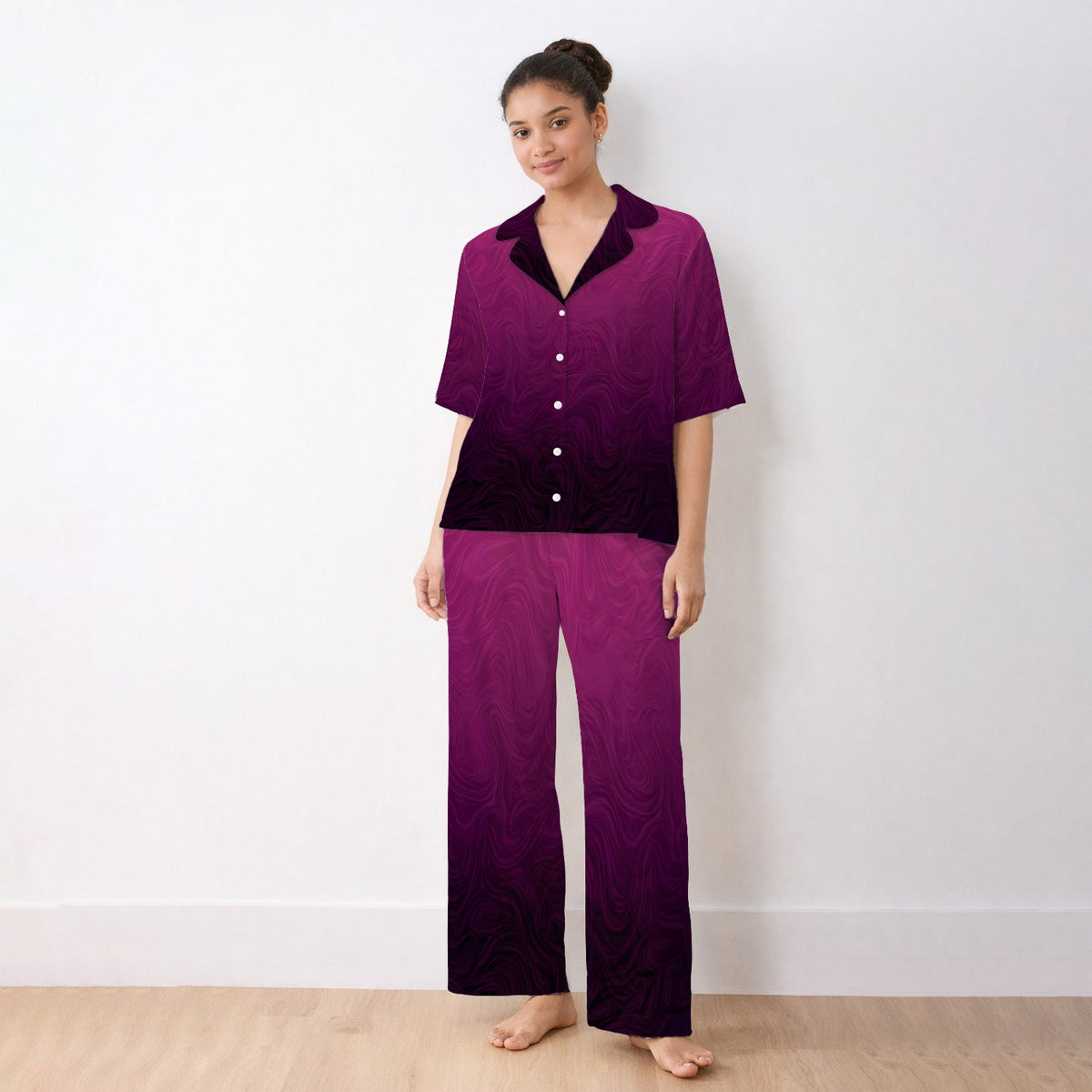 Abstract Swirl Ombre Pajama Set