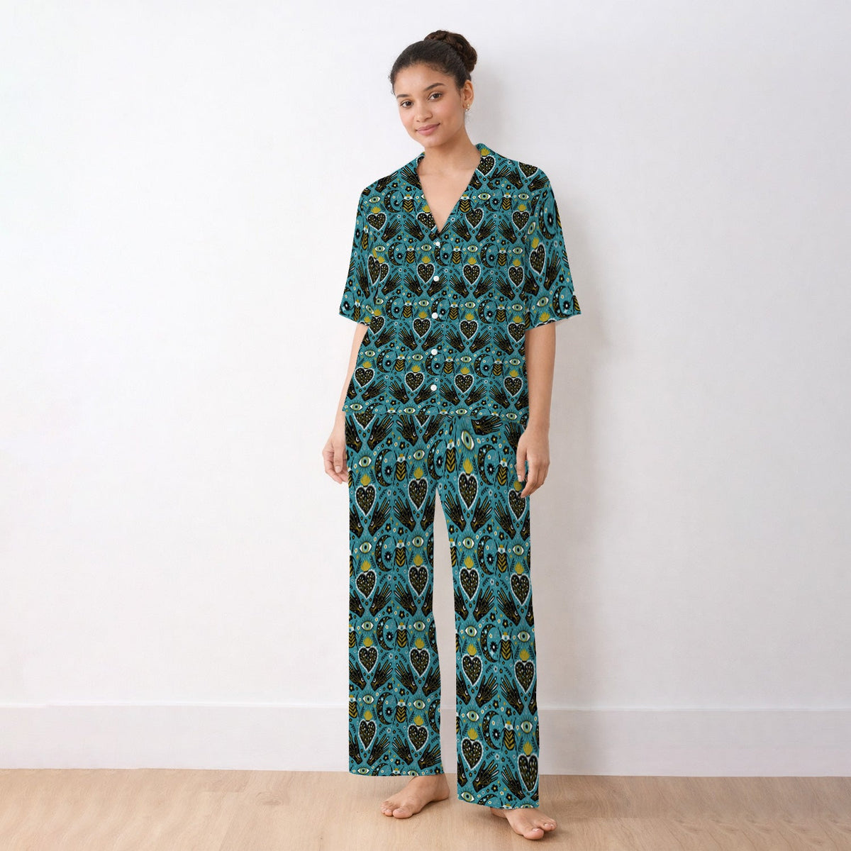 Mystic Celestial Heart Evil Eye Pajama Set