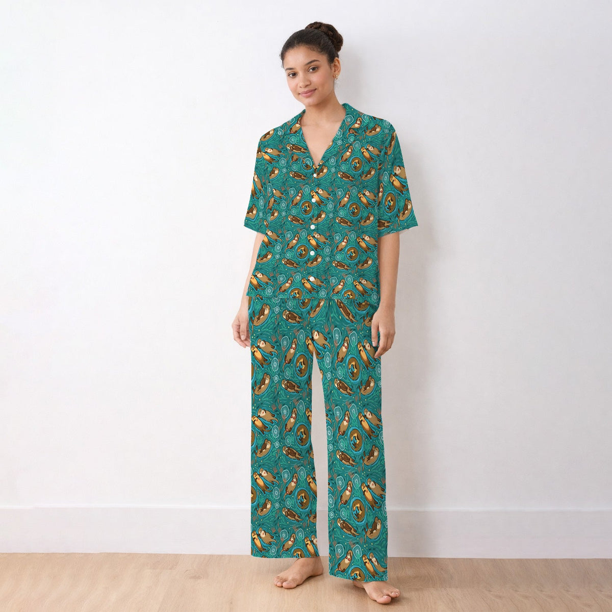 Sea Otter Floating Ocean Pajama Set