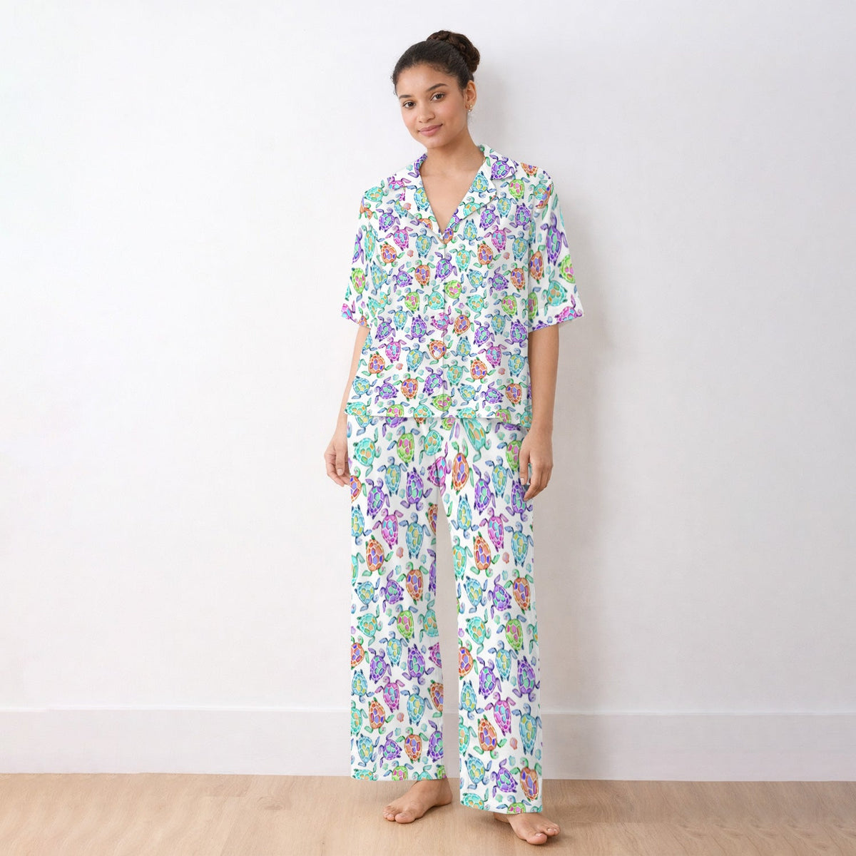 Colorful Sea Turtle Shell Pajama Set