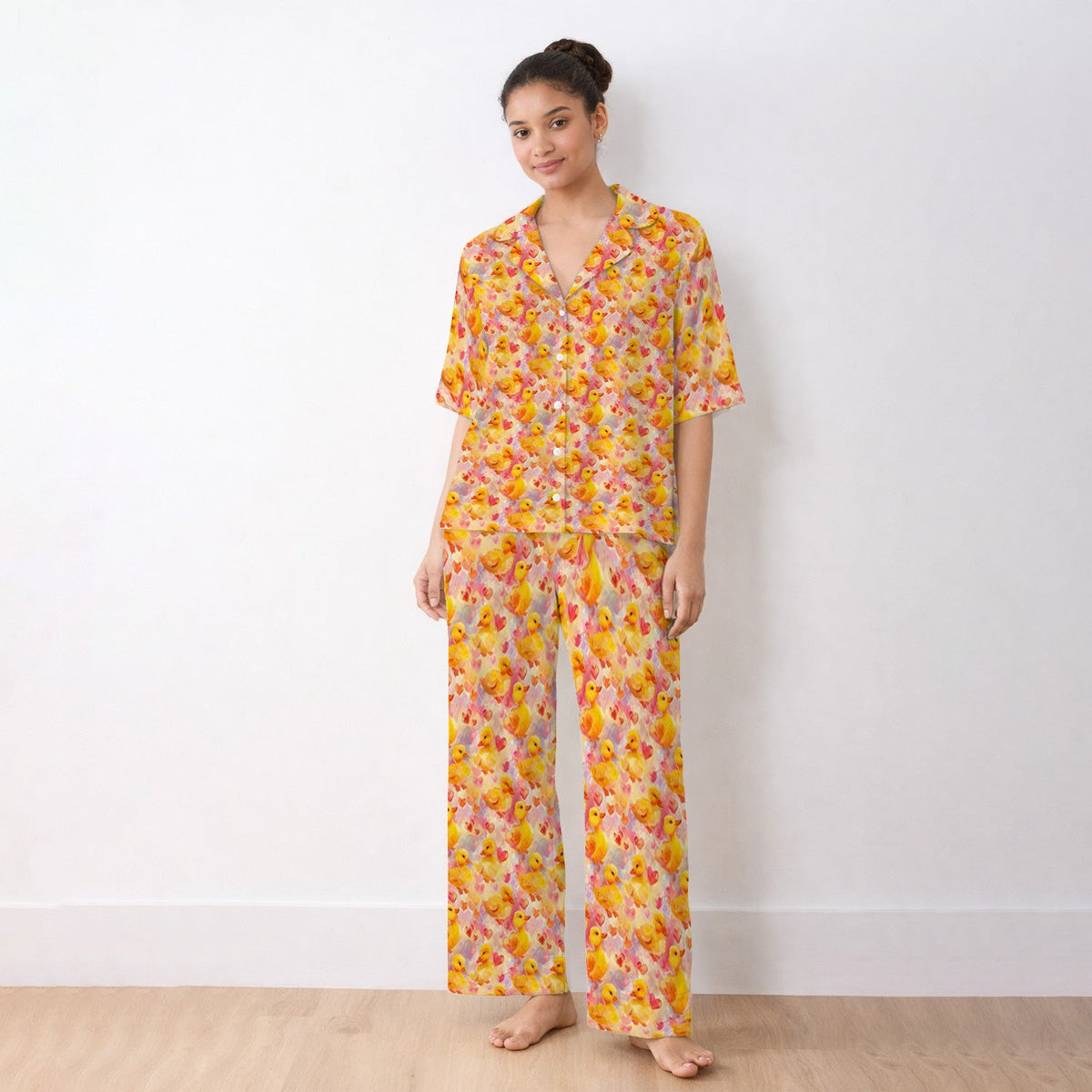 Duck Heart Watercolor Nurse Pajama Set