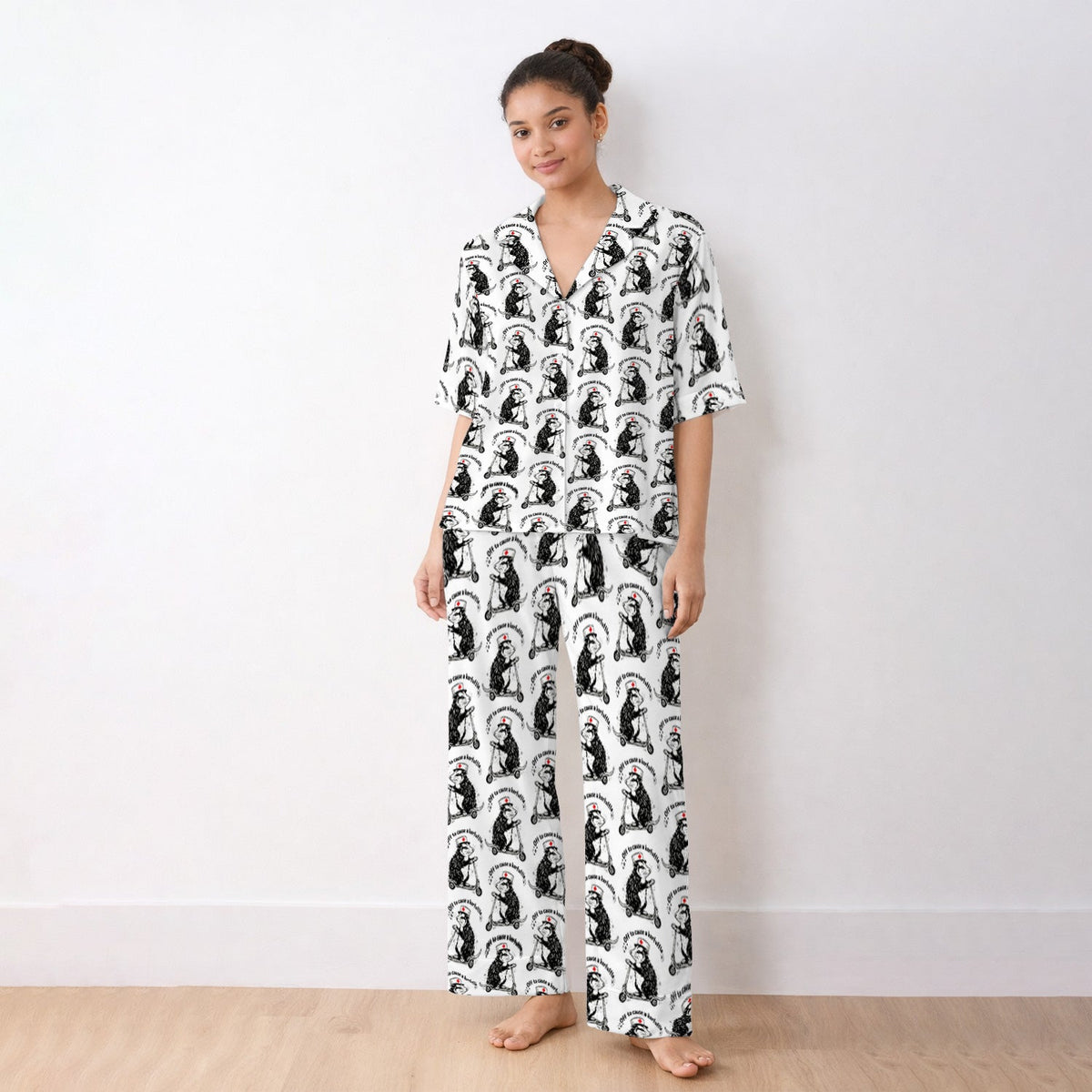 Opossum Riding Scooter Pajama Set