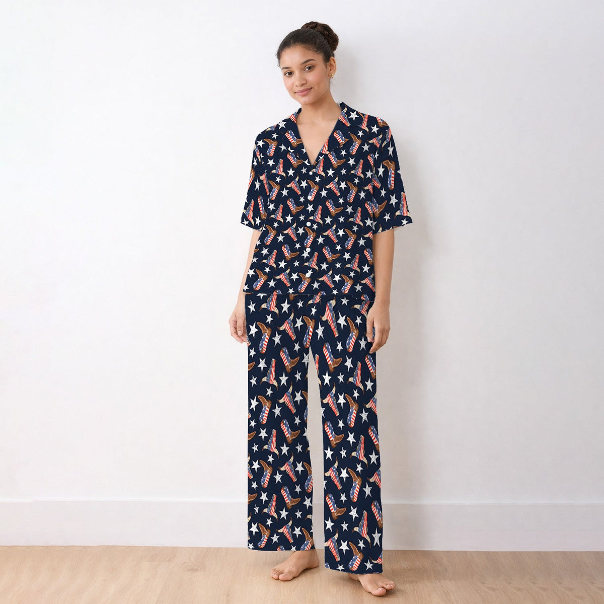 Western Boots Stars Pajama Set
