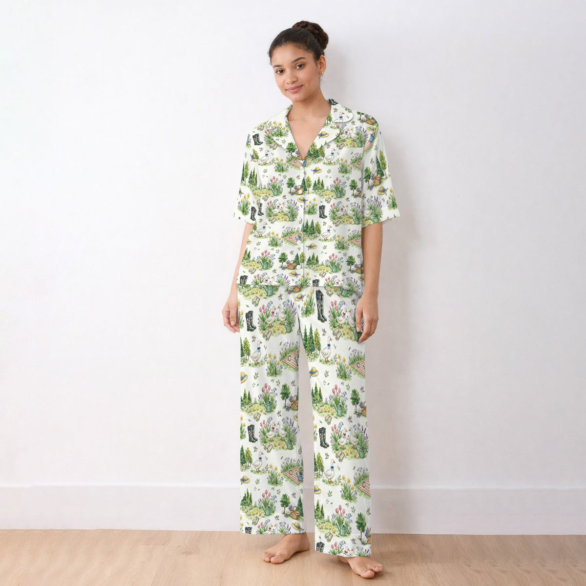 Duck Garden Nurse Pajama Set