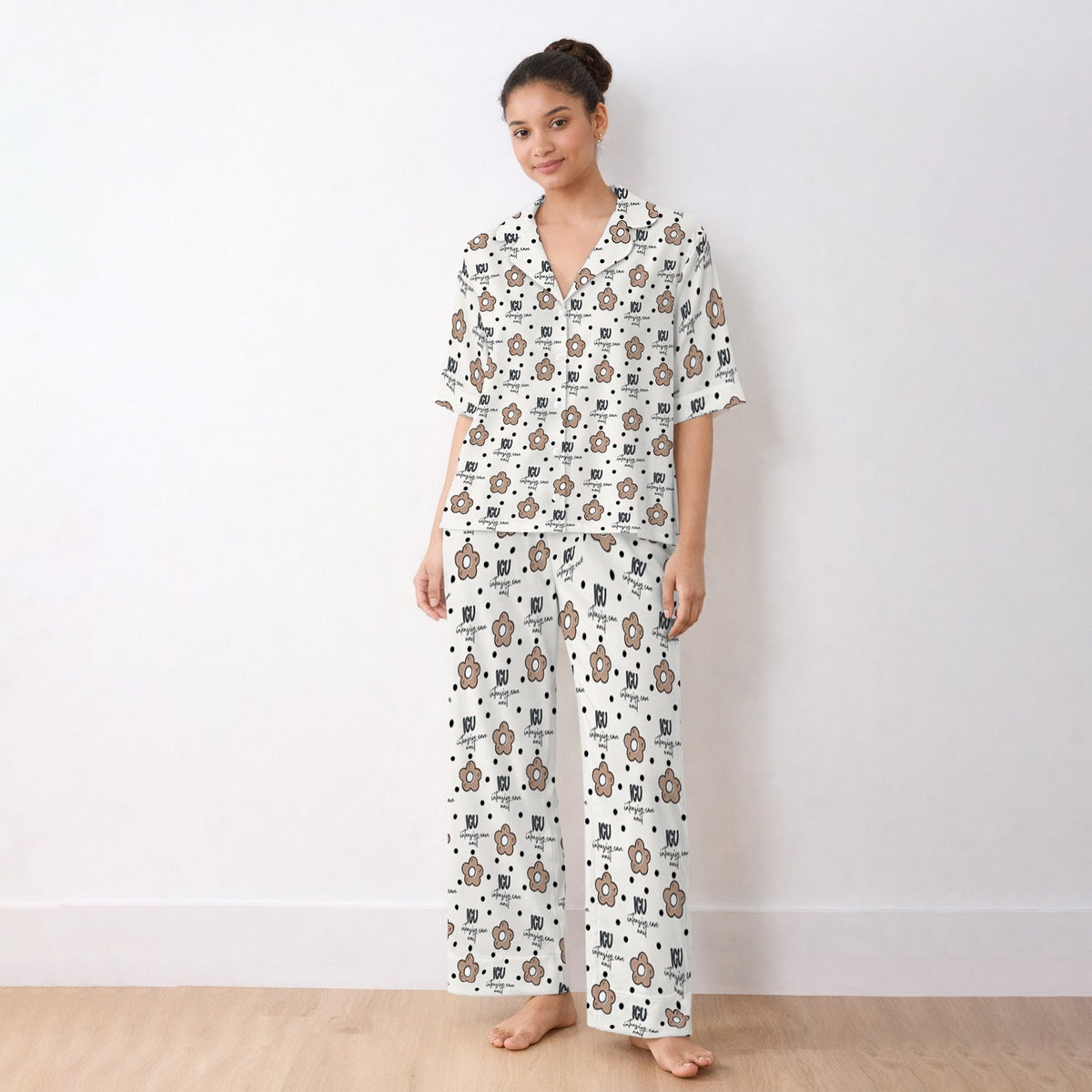 ICU Flower Polka Dot Pajama Set