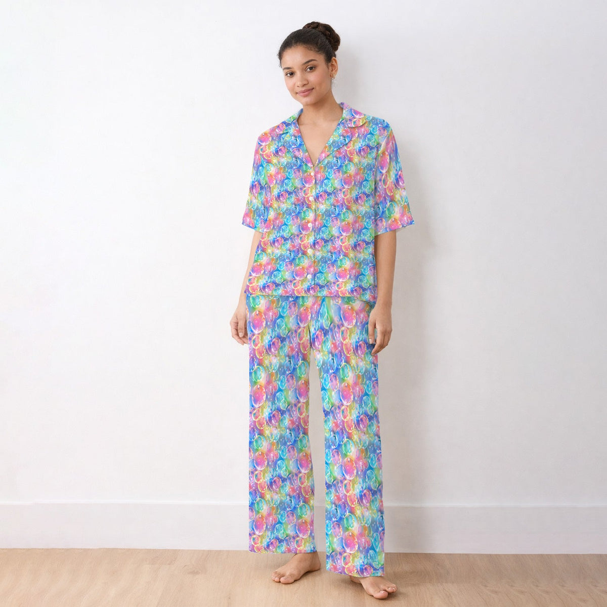 Colorful Floating Soap Bubble Pajama Set