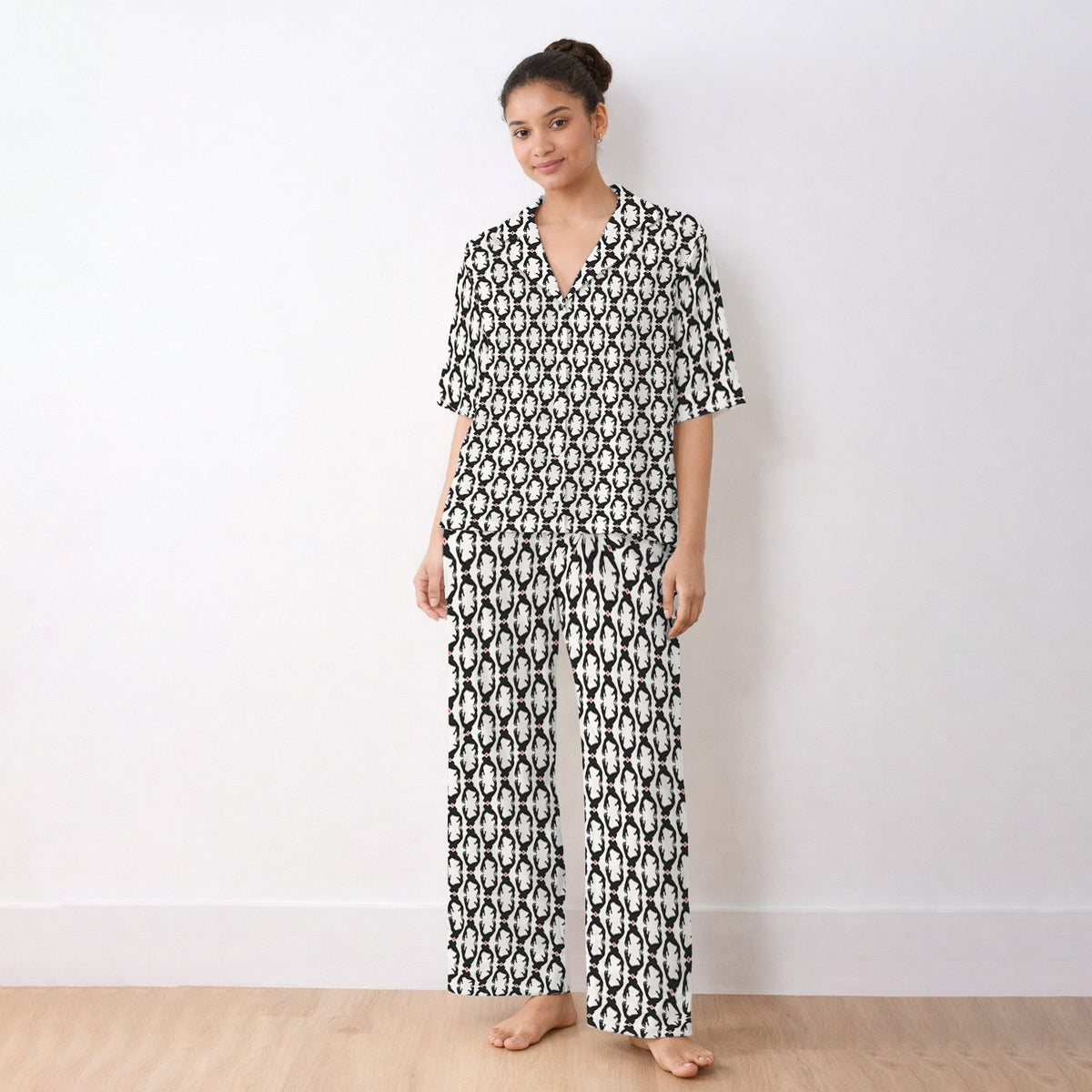 Creepy Hands Black White Red Pajama Set