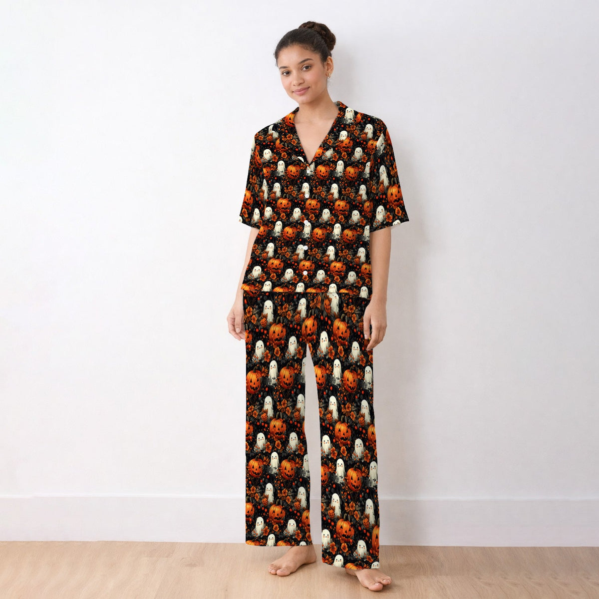 Spooky Ghost Pumpkin Pajama Set