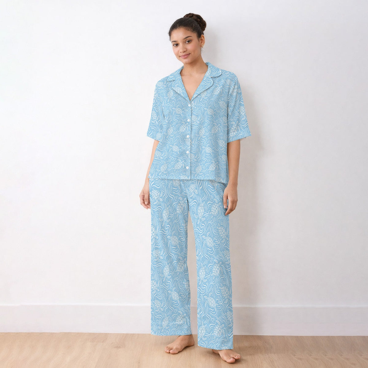 Ocean Sea Turtle Waves Pajama Set