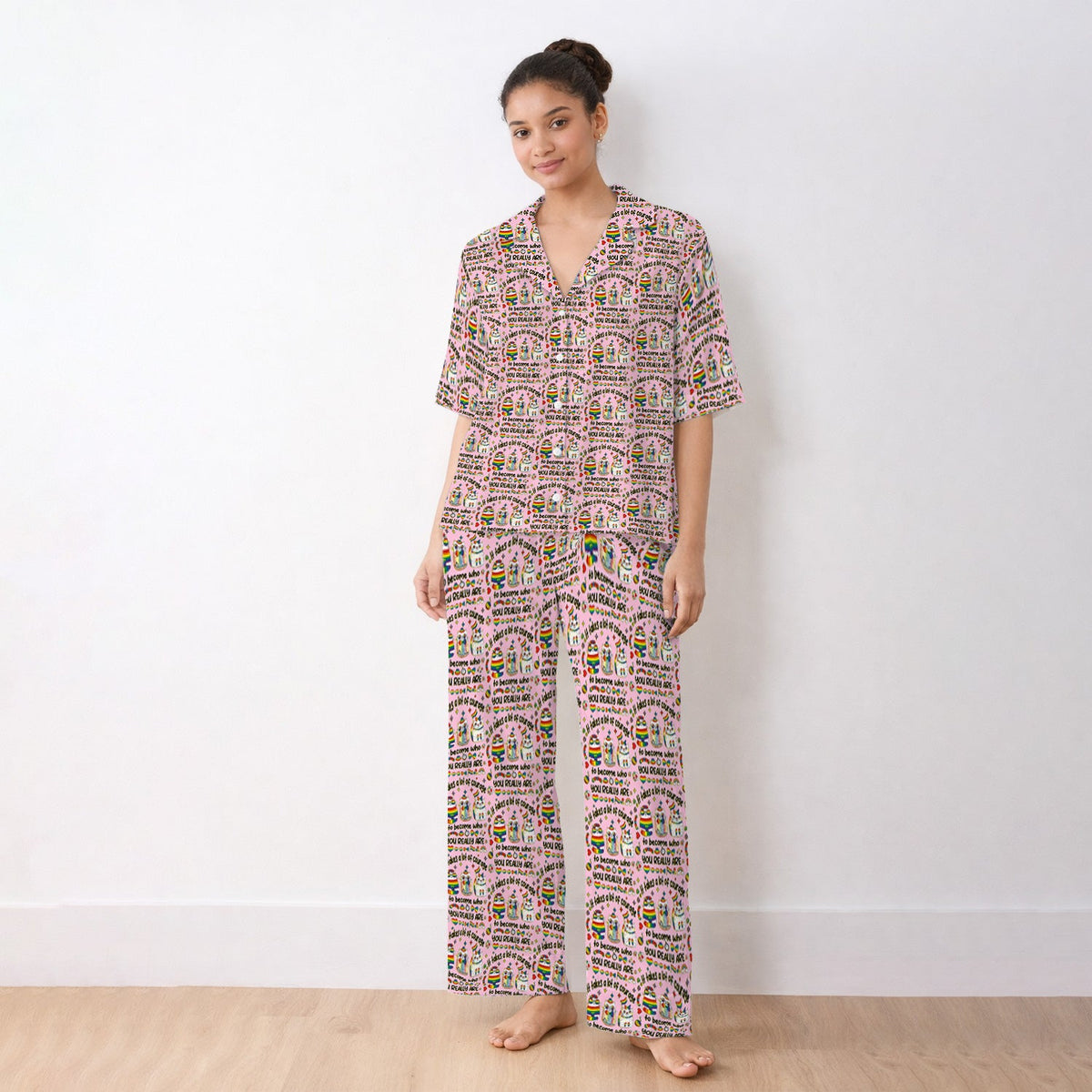 Nurse Rainbow Cat Courage Pajama Set