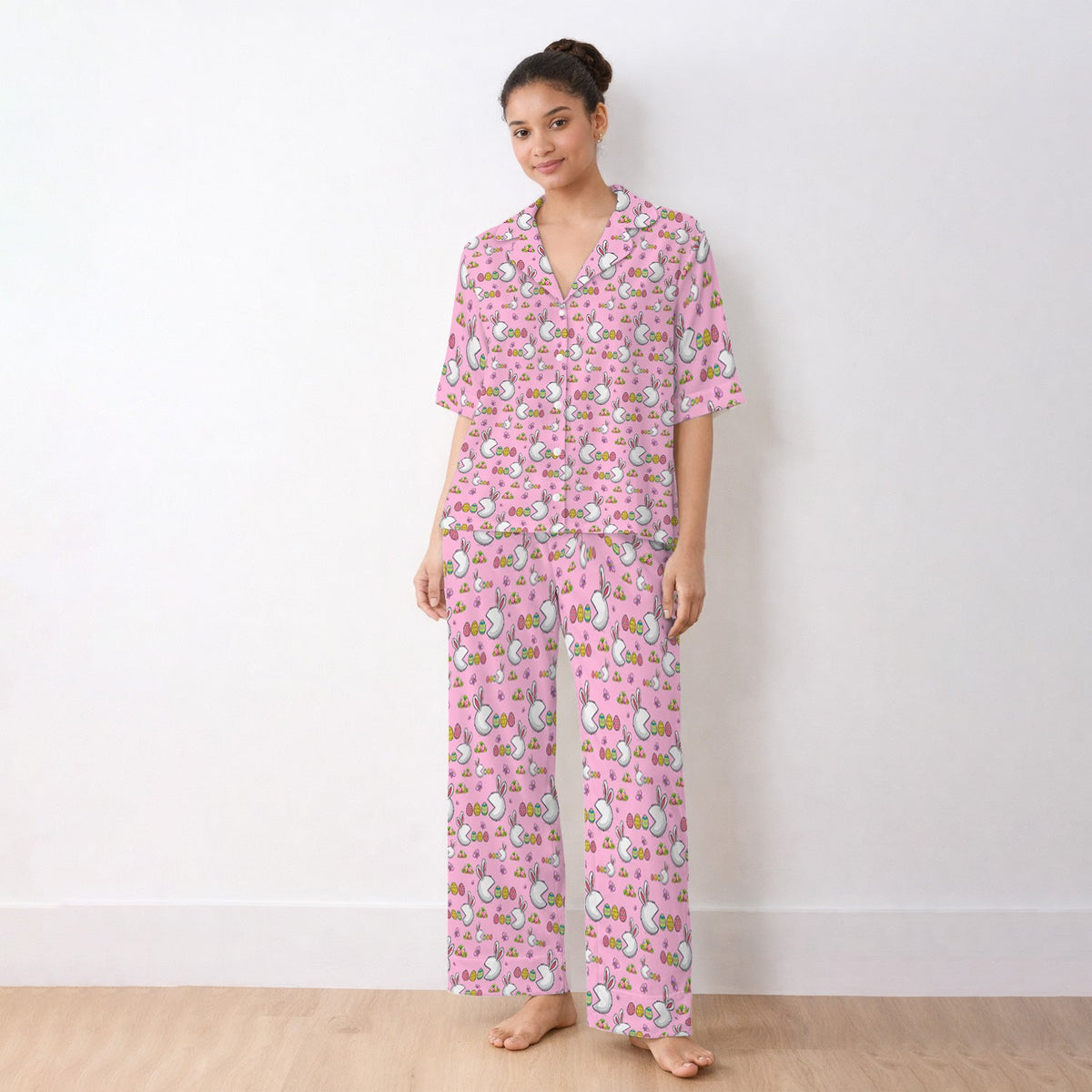 Personalized Easter Bunny Colorful Eggs Pajama Set