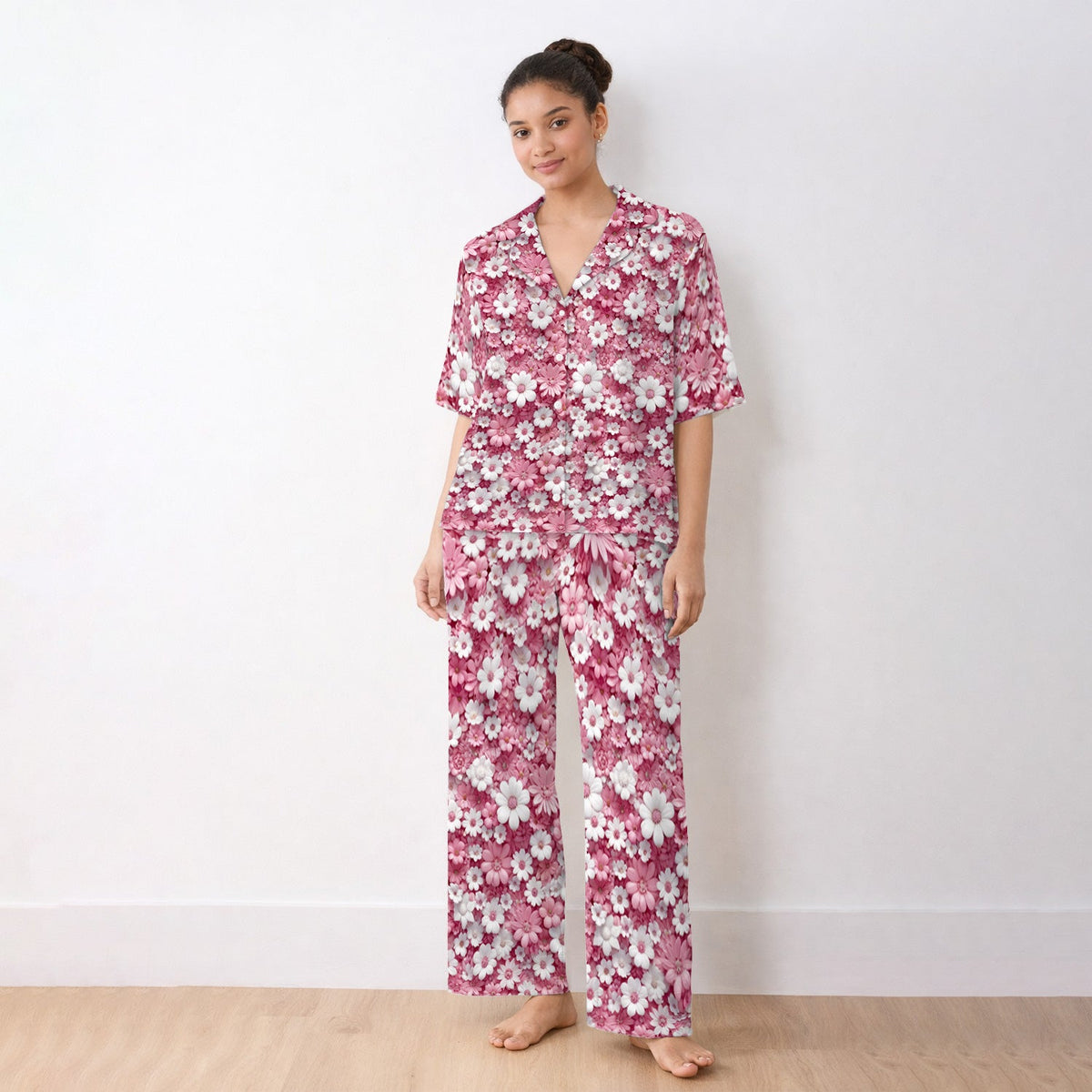 Daisy Flower Bloom Nurse Pajama Set
