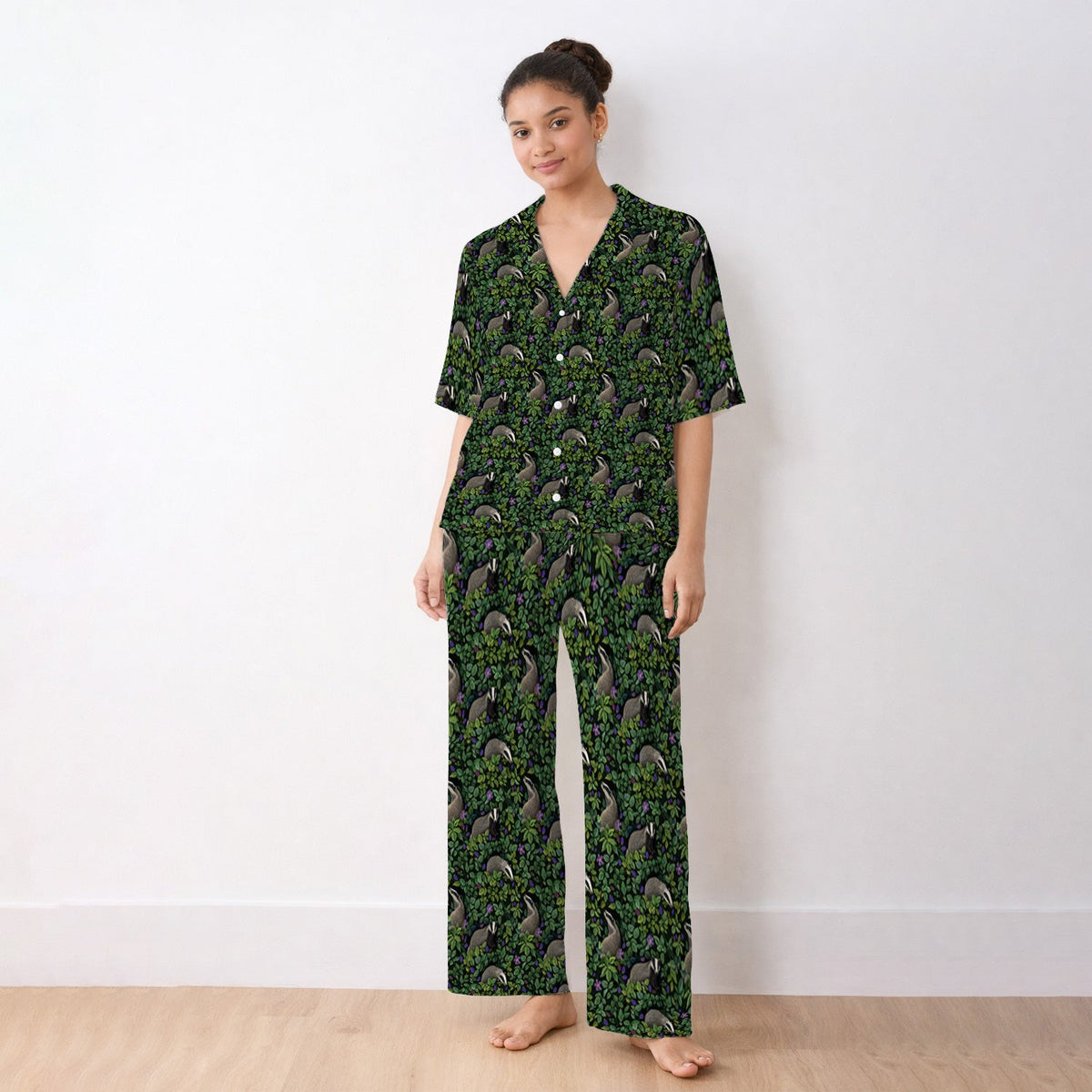 Woodland Badger Forest Pajama Set