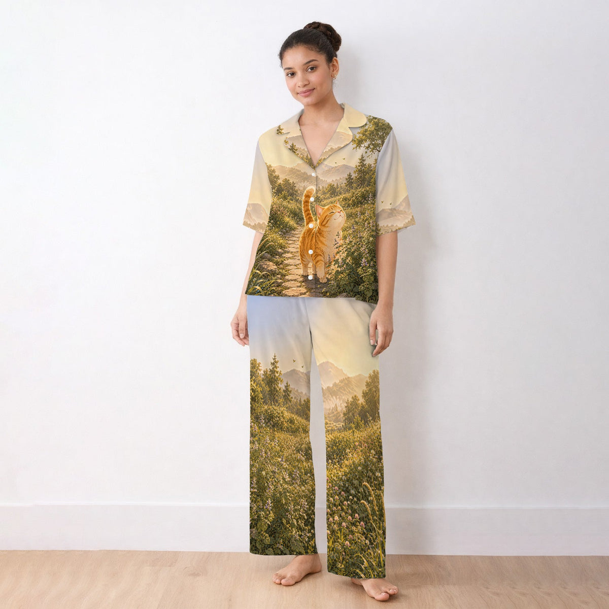 Sunny Mountain Cat Nurse Pajama Set