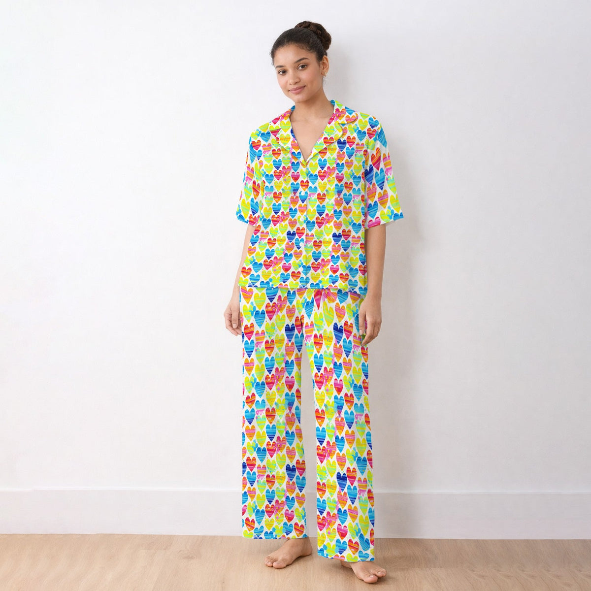 Rainbow Heart Nurse Pajama Set