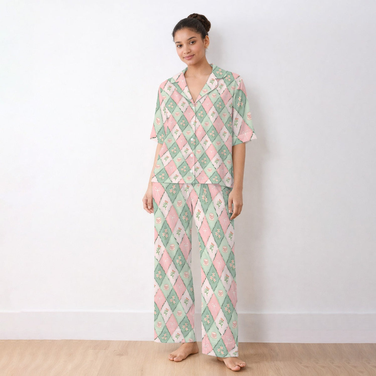 Flowers Tea Cups Pajama Set