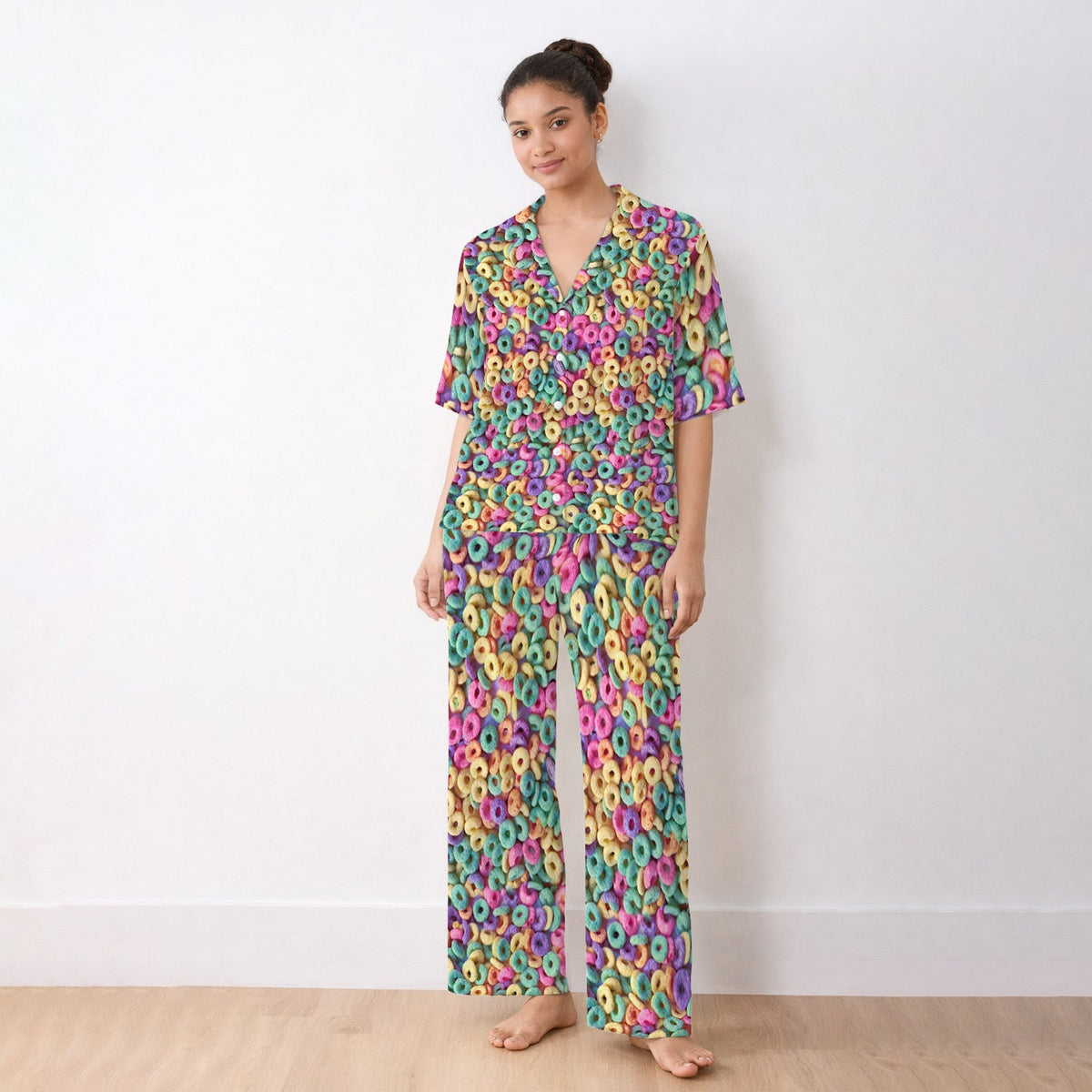 Colorful Cereal Loops Pajama Set