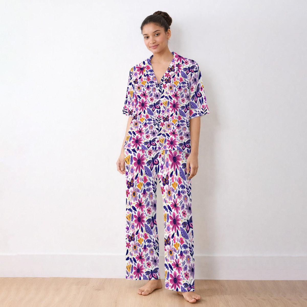 Butterfly Wildflower Garden Nurse Pajama Set