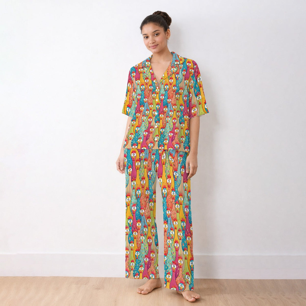 Farm Chicken Cartoon Pajama Set