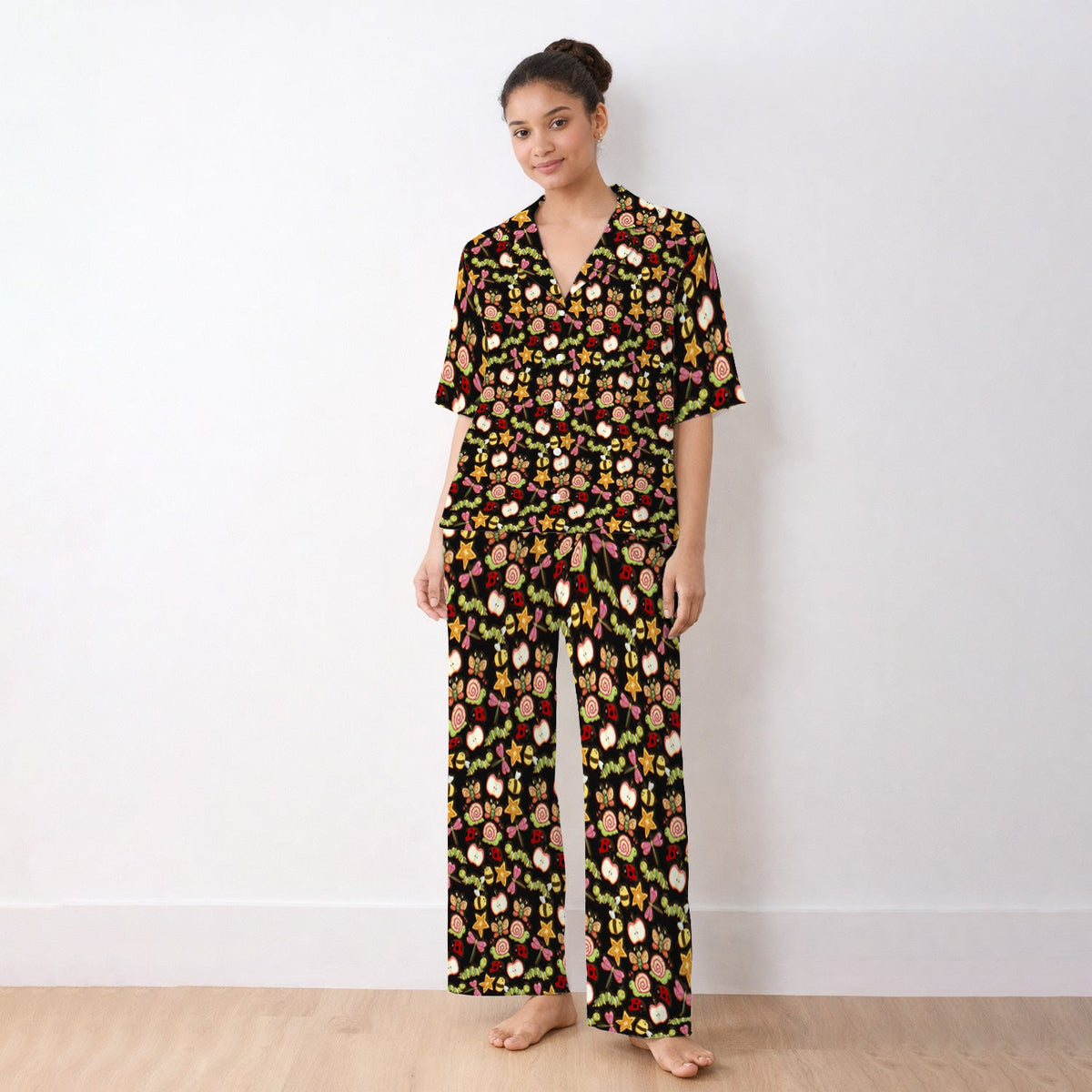 Snail Ladybug Caterpillar Apple Garden Pajama Set