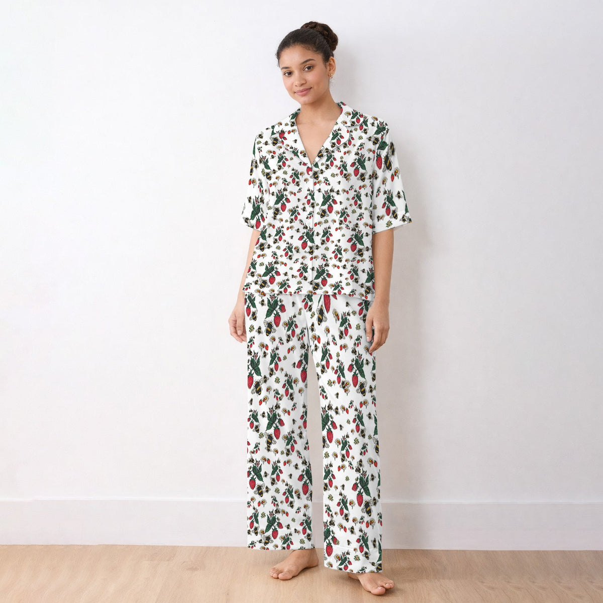 Strawberry Bee Daisy Nurse Pajama Set