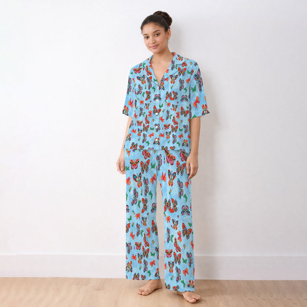 Colorful Butterfly Garden Pajama Set