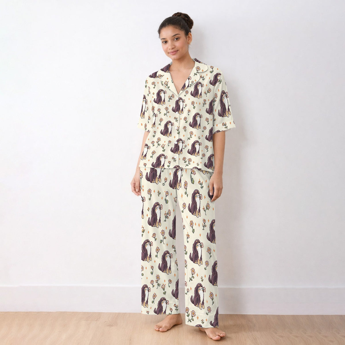 Floral Otter Daisy Pajama Set