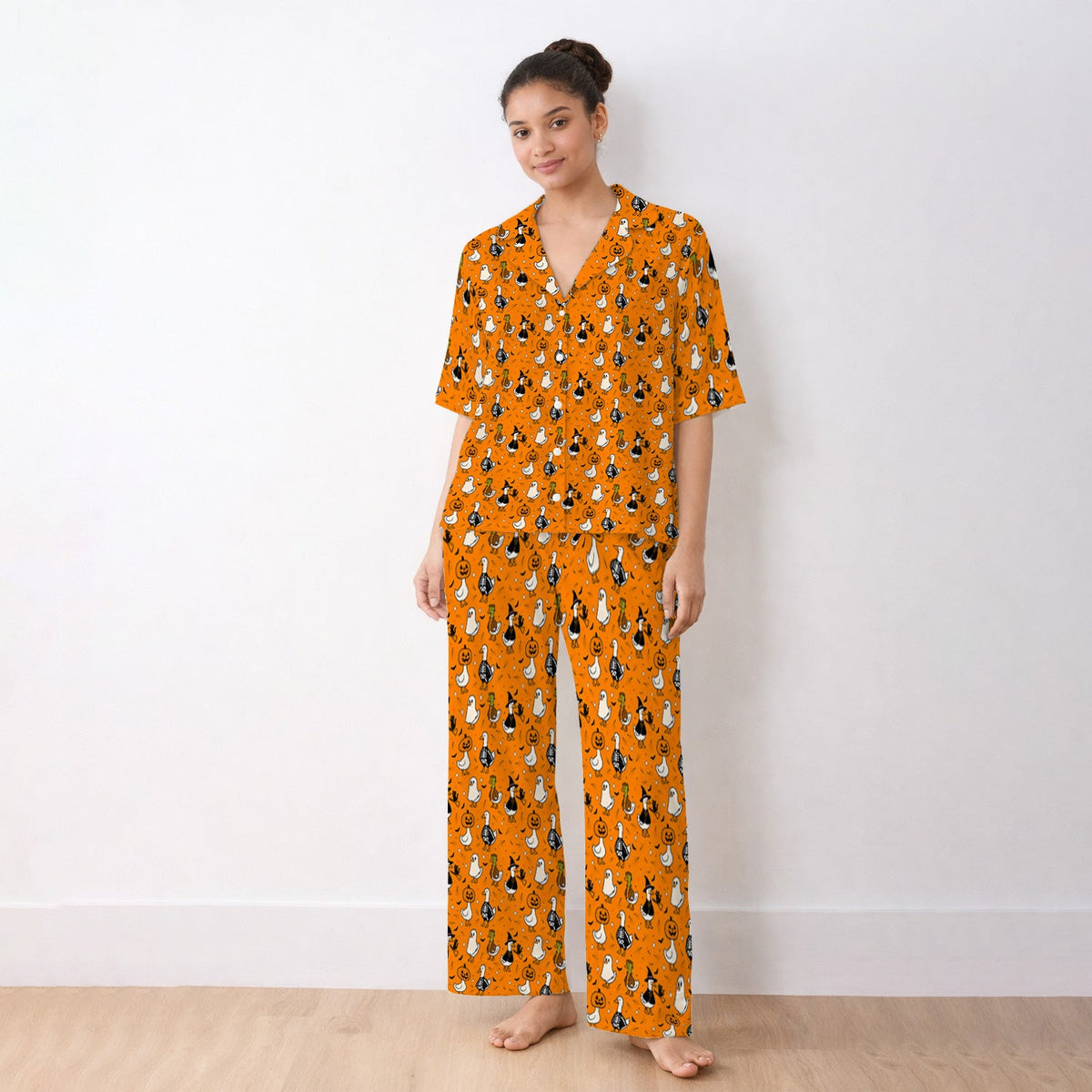 Spooky Halloween Goose Pajama Set