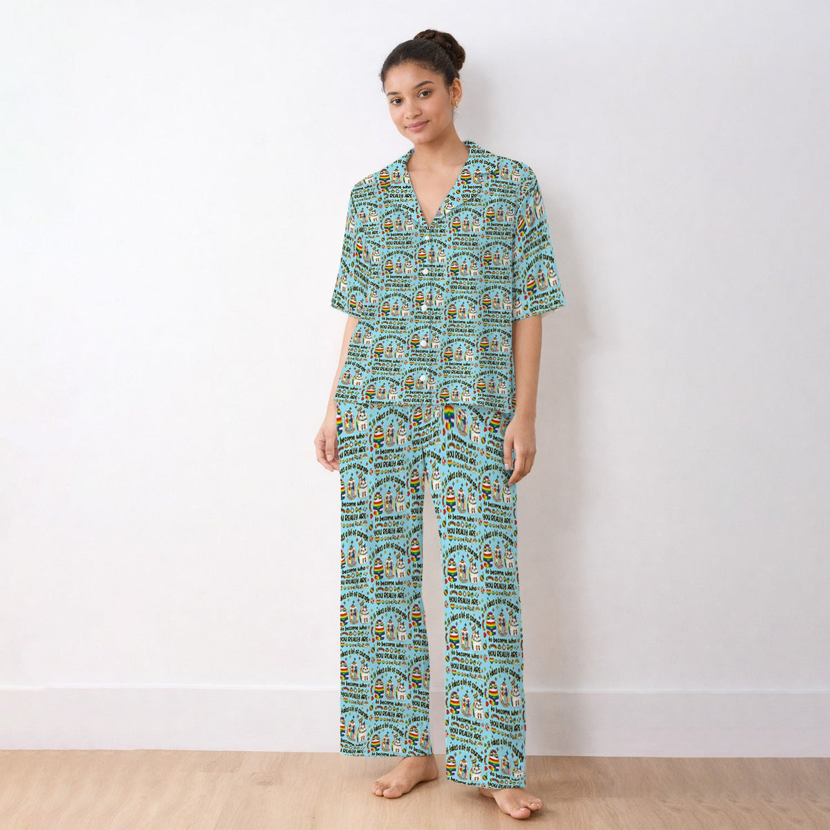 Nurse Rainbow Cat Courage Pajama Set