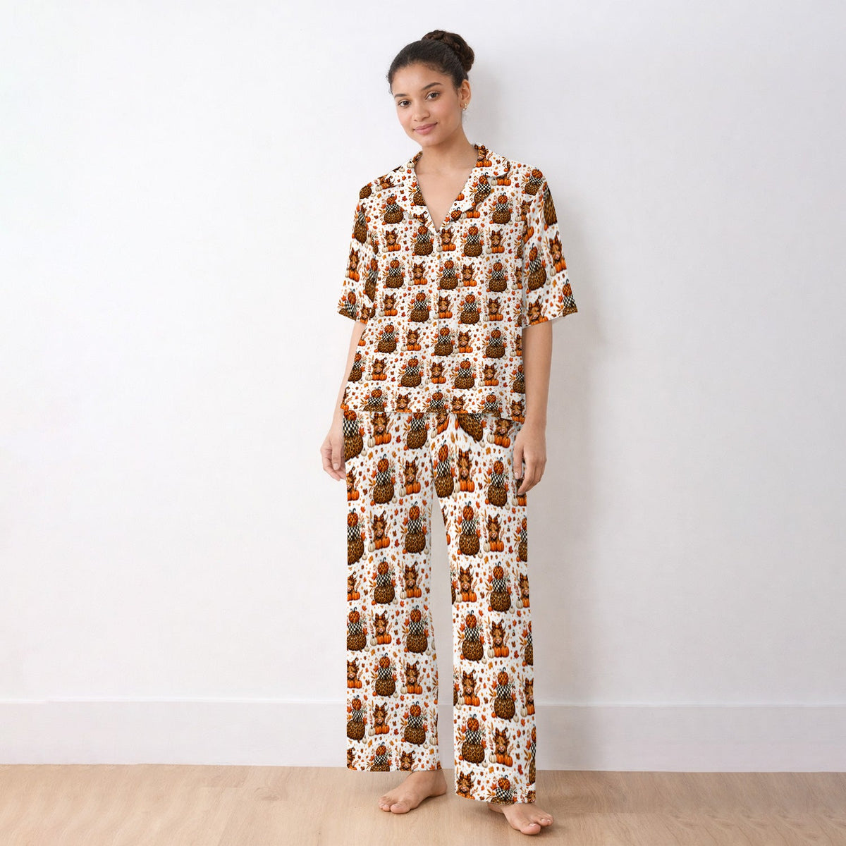 Fall Highland Cow Pajama Set