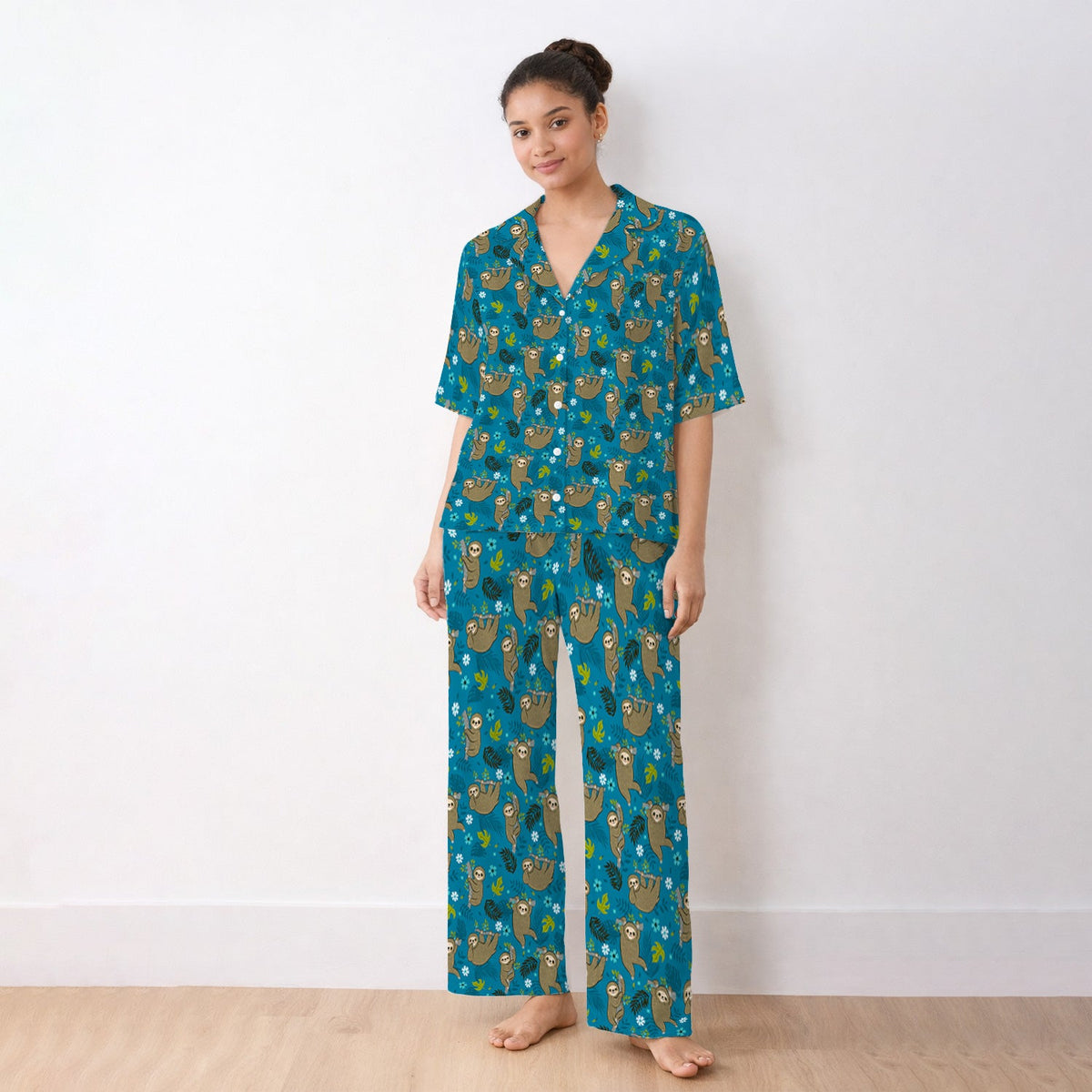 Jungle Tropical Sloth Pajama Set