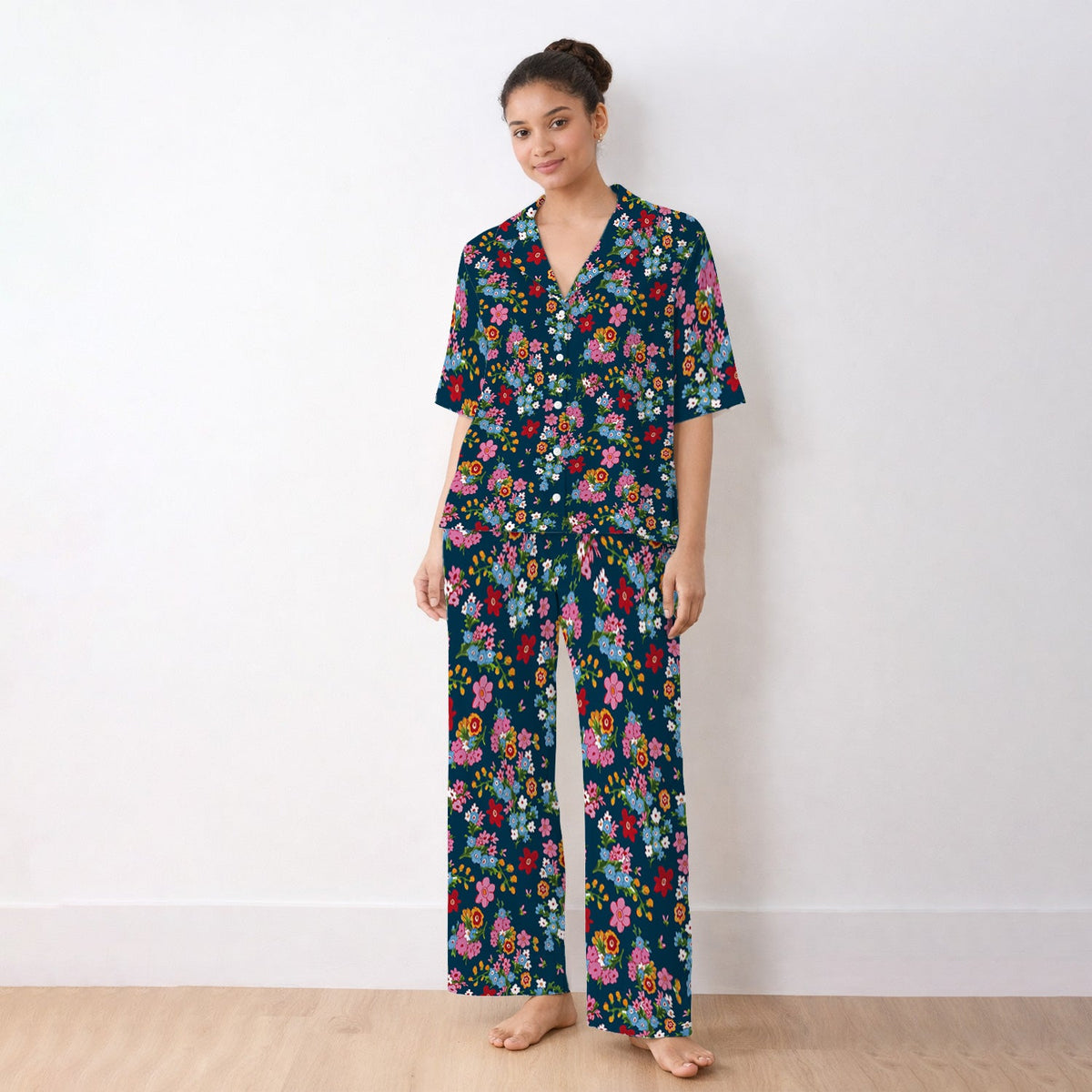 Vintage Floral Bouquet Nurse Pajama Set