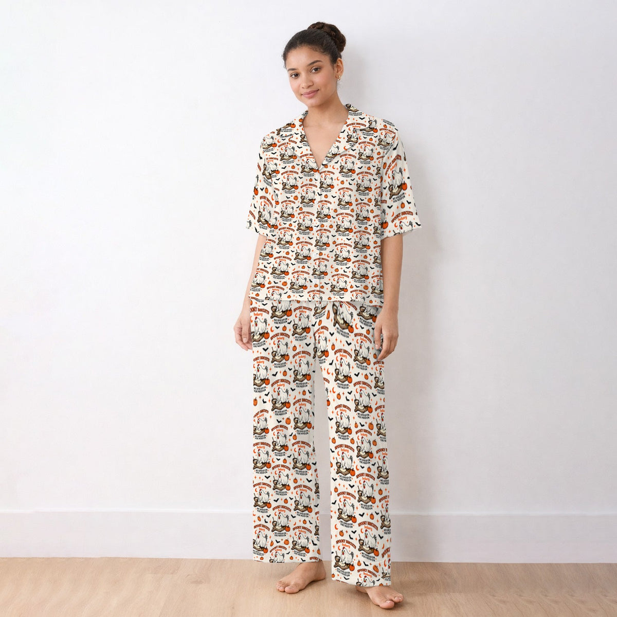 Spooky Biscuits Chicken Pajama Set - Halloween Gift For Nurse