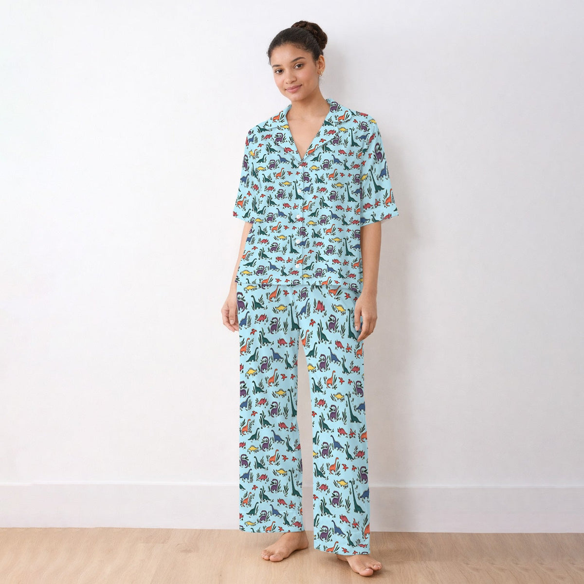 Dinosaur Leafy Garden Nurse Pajama Set