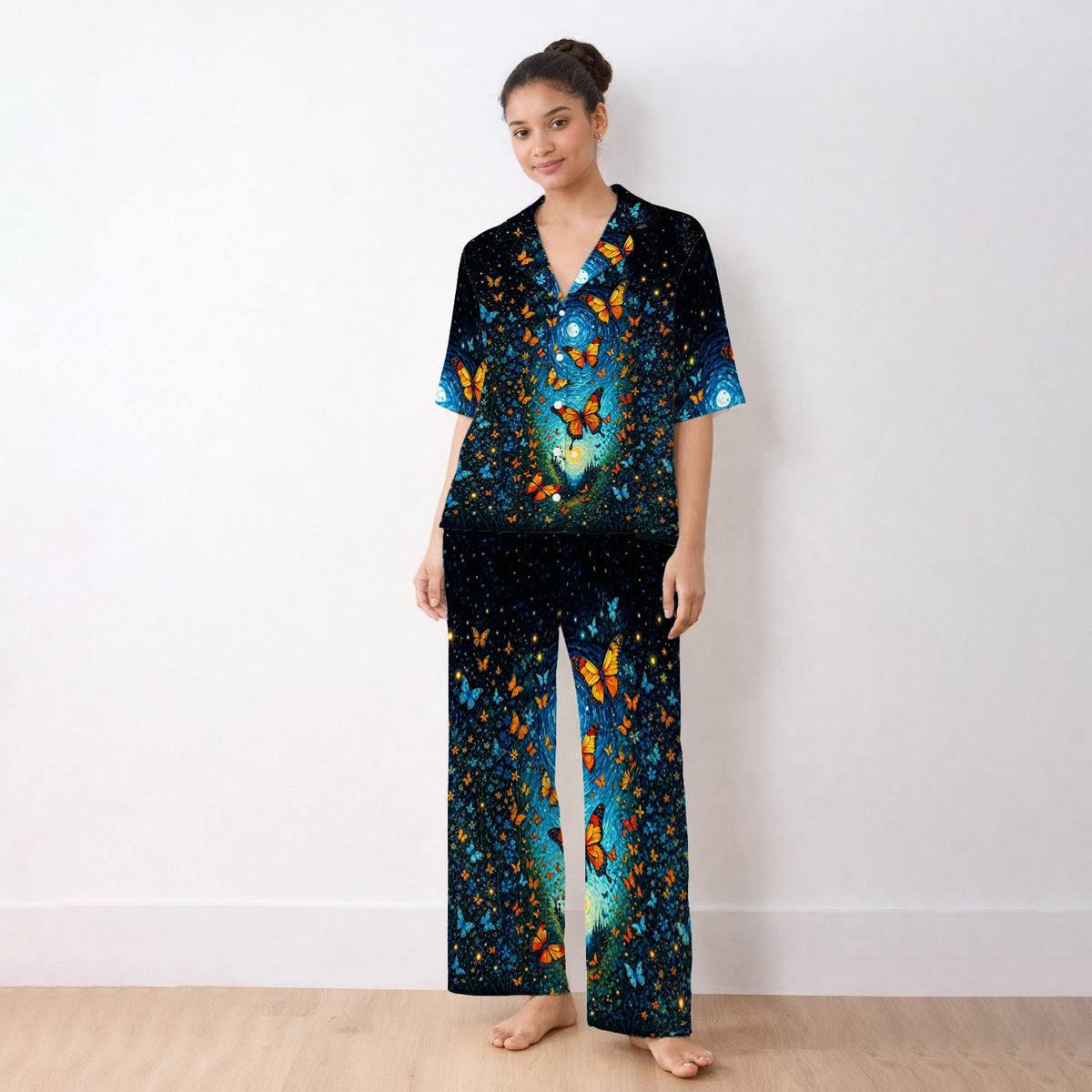 Moonlit Butterfly Nurse Pajama Set