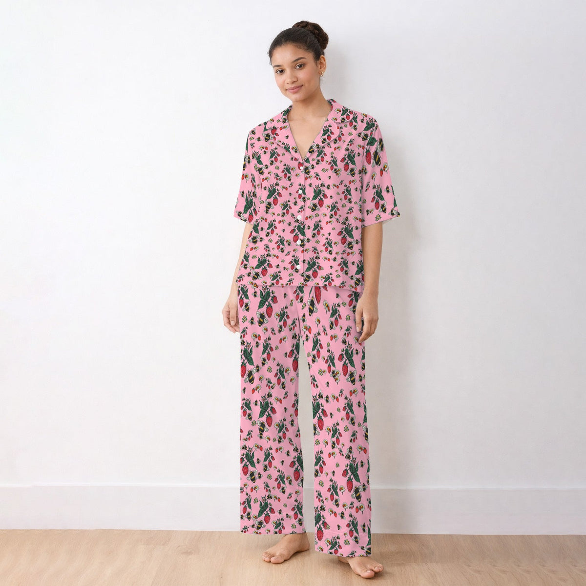 Strawberry Bee Daisy Nurse Pajama Set