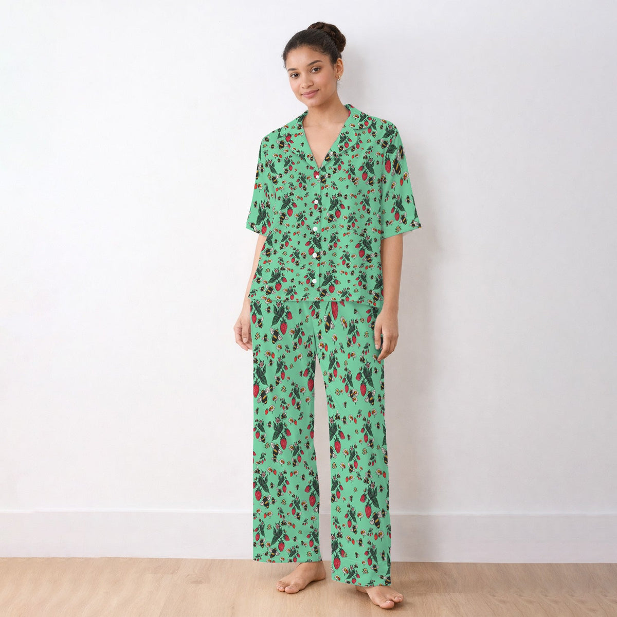 Strawberry Bee Daisy Nurse Pajama Set