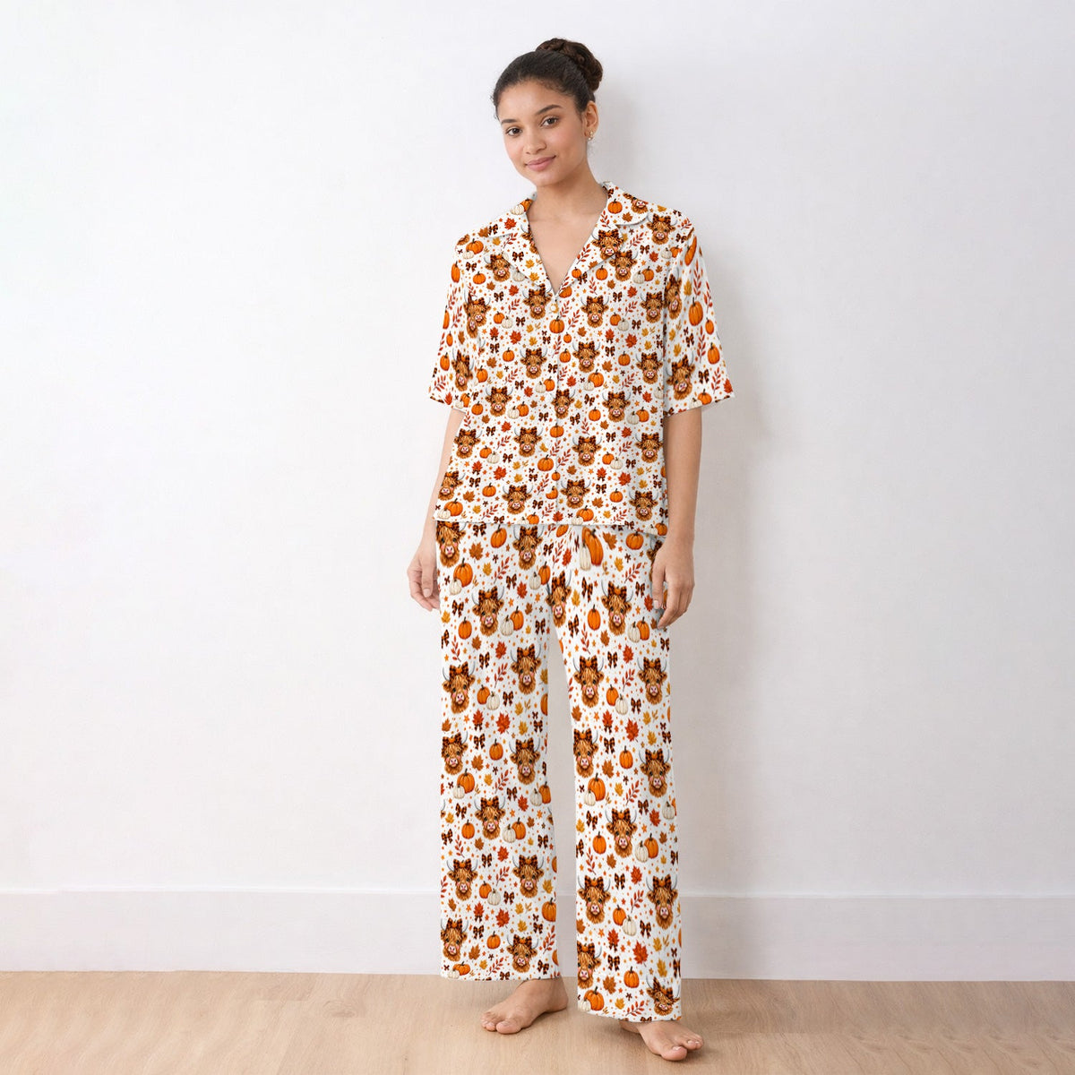 Fall Highland Cow Pajama Set