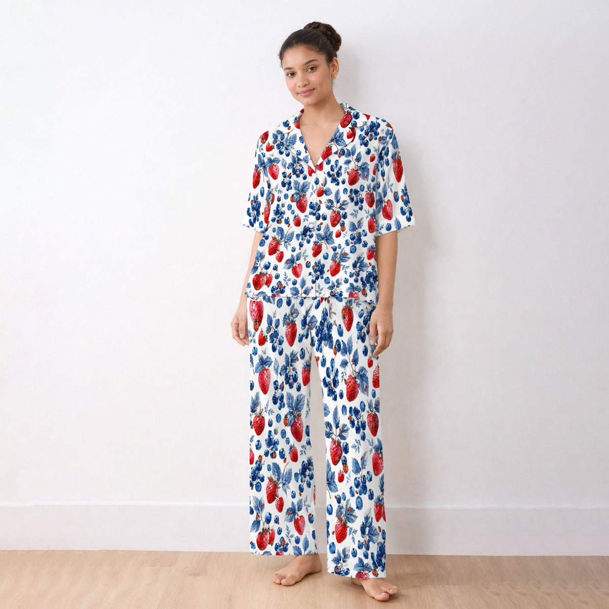 Strawberry Blueberry Ladybug Nurse Pajama Set