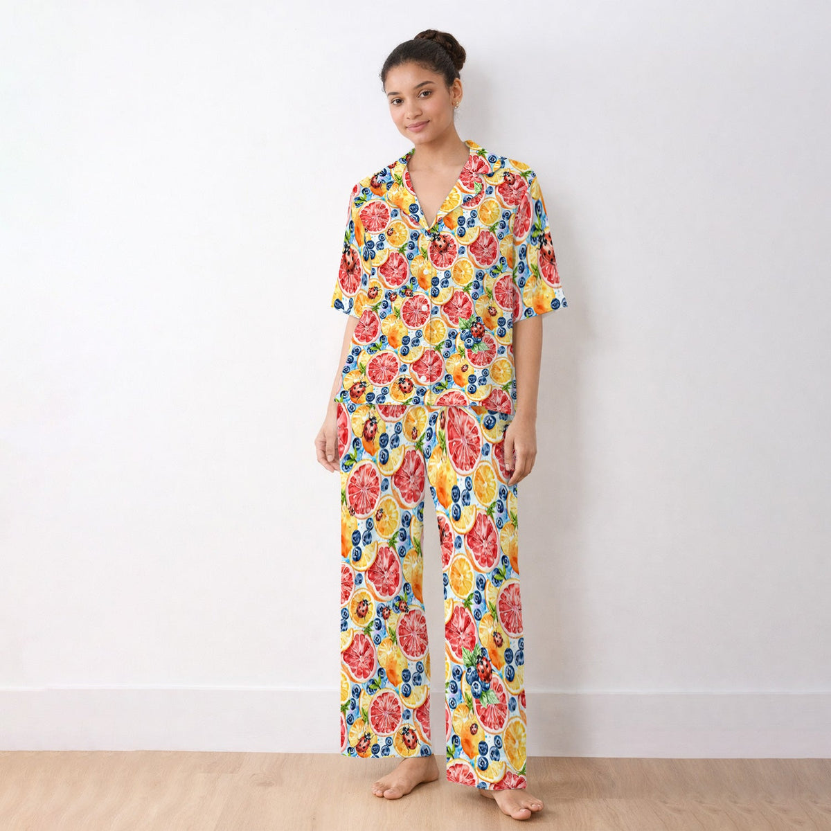Citrus Berry Ladybug Nurse Pajama Set
