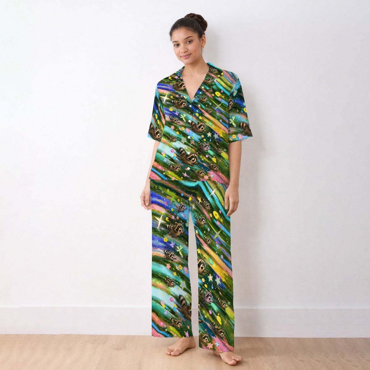 Raccoon Rainbow Dash Nurse Pajama Set