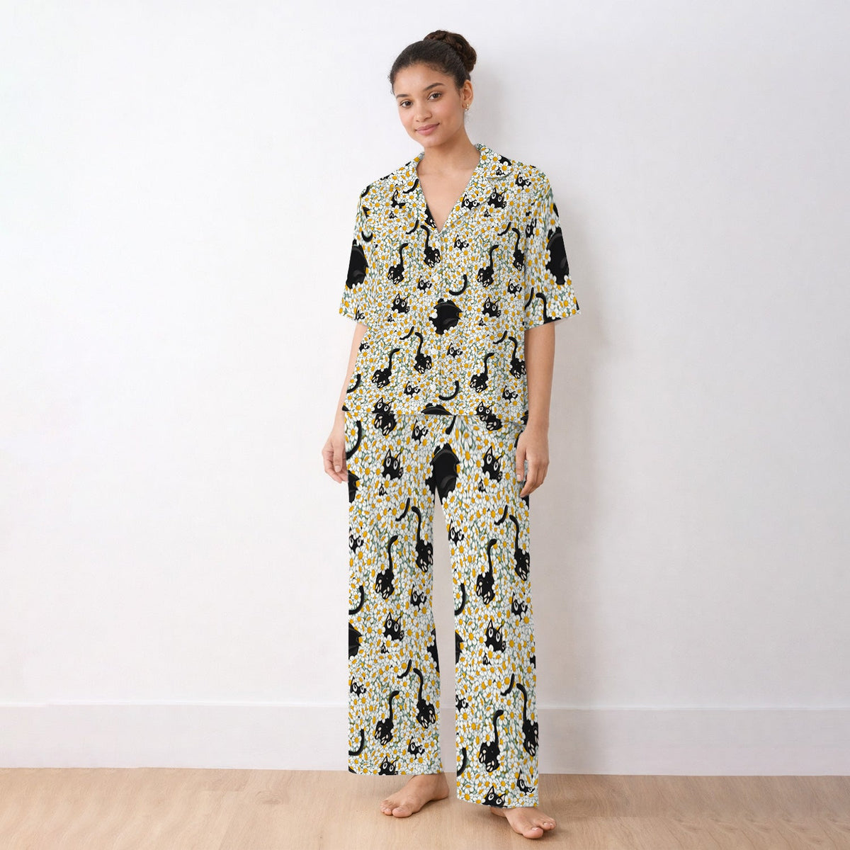 Daisy Black Cat Nurse Pajama Set