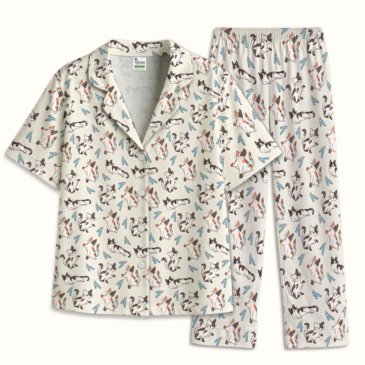 Playful Cats Fish Pajama Set