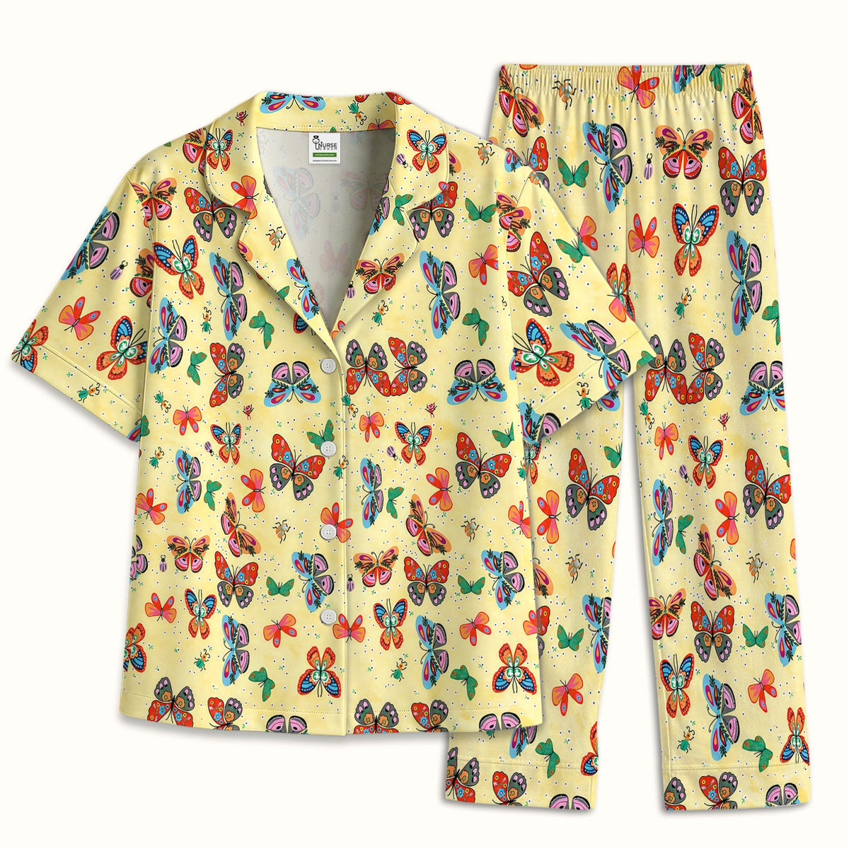Colorful Butterfly Garden Pajama Set