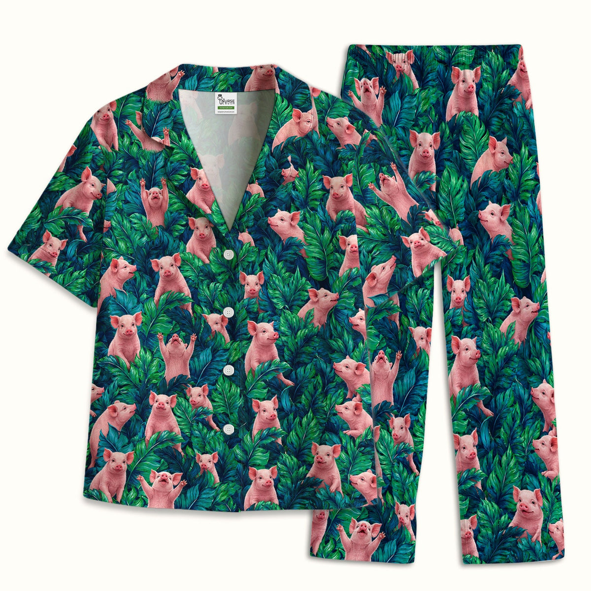 Piglet Jungle Leaves Pajama Set