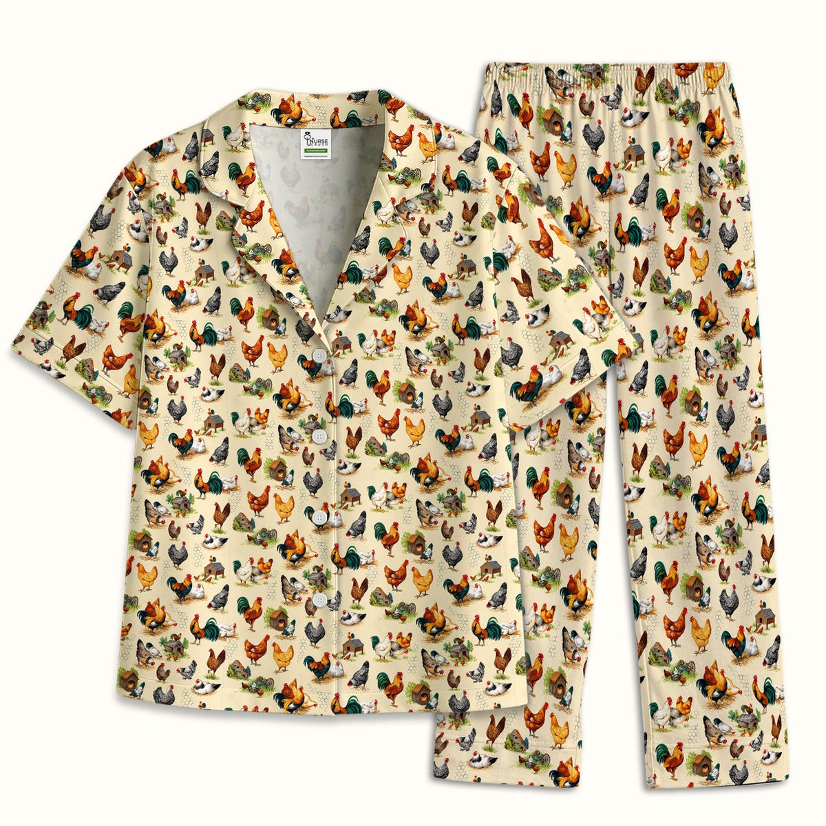 Farm Chicken Rooster Coop Pajama Set