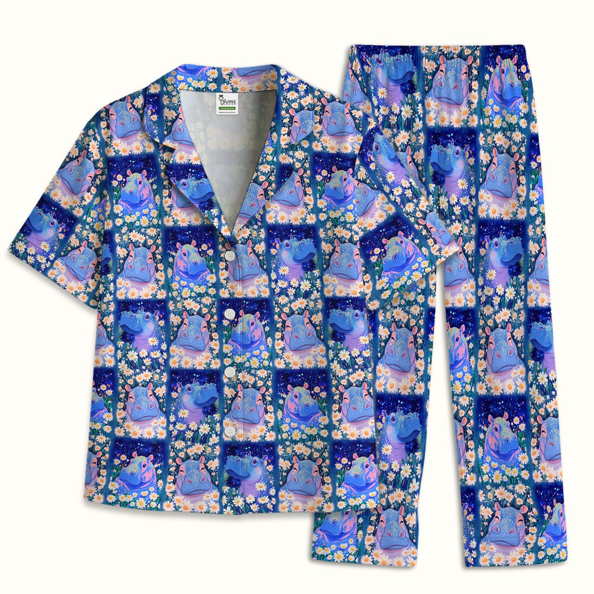 Hippo Daisy Patchwork Pajama Set